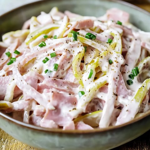 Creamy meat salad: quick and tasty